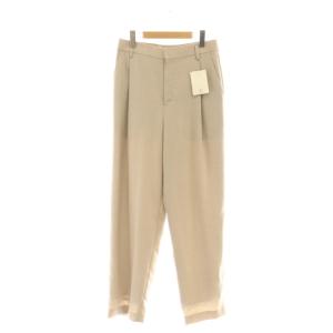 TWビエラワイドテーパードパンツ ワイドパンツ ウール 40 ベージュ 22-030-900-5700-4-0