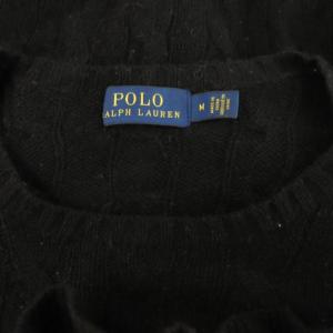 POLO RALPH LAUREN カシミヤ混 フリル ニット セーター 長袖 M ブラック /MY OS