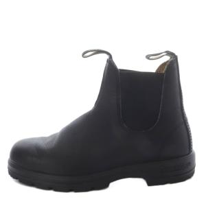 サイドゴアブーツ ショート フラット レザー 4 ブラック /YO28