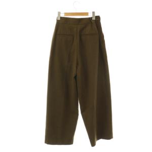 Adam et Rope' 24AW ウールmixワイドストレートスラックス パンツ タック 36 カーキ /HK OS