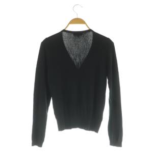 BURBERRY LONDON Vネック カーディガン ニット 長袖 コットン 38 ブラック /MY OS