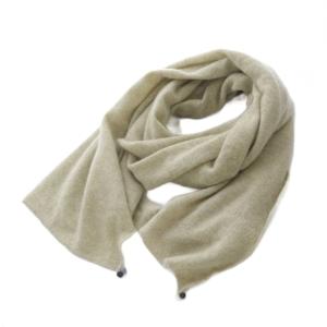 ストール マフラー カシミヤ ライトカーキ /YO12