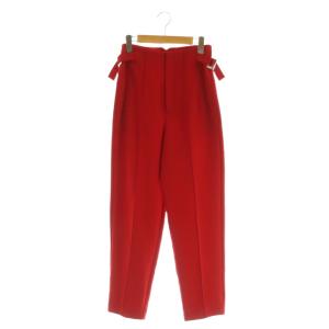 サイドベルトテーパードパンツ ハイウエスト センターシーム 38 レッド /MY OS