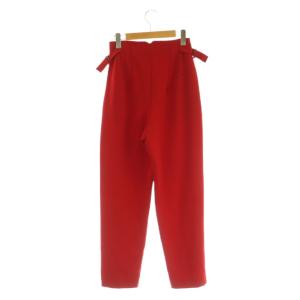 UN3D. サイドベルトテーパードパンツ ハイウエスト センターシーム 38 レッド /MY OS