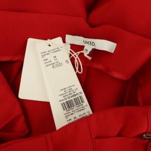 UN3D. サイドベルトテーパードパンツ ハイウエスト センターシーム 38 レッド /MY OS