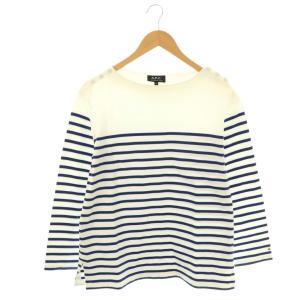 IENA別注 ボーダーカットソー Tシャツ 長袖 M ホワイト ブルー /DF OS