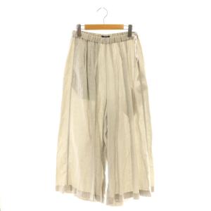 イージーパンツ スカンツ ラップ キュロット ワイド 麻 リネン 36 グレー グレージュ /AQ OS