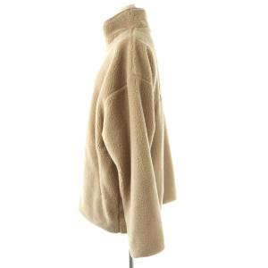 Spick&Span 24AW バックロゴボアブルゾン フリースジャケット オーバーサイズ 36 ベージュ /ES OS
