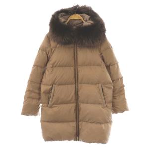 西川ダウン コート アウター ロング ファー 38 ベージュ /NR OS