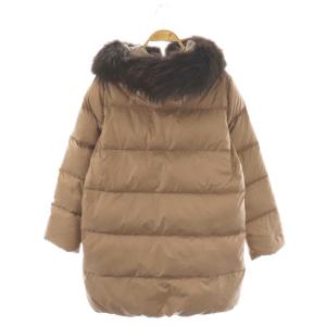 nano universe 西川ダウン コート アウター ロング ファー 38 ベージュ /NR OS