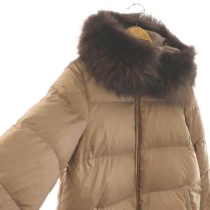 nano universe 西川ダウン コート アウター ロング ファー 38 ベージュ /NR OS