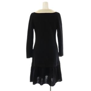 M'S GRACY ジップアップ ニットワンピース ひざ丈 38 ブラック クリーム /DF OS