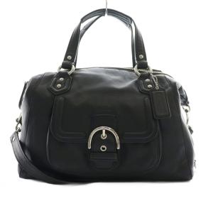 キャンベル サッチェル レザー 2WAYバッグ ハンド ショルダー 黒 ブラック F24690 /SS
