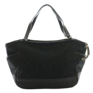 COACH シグネチャーキャンバス×レザートートバッグ 黒 ブラック F23297 /SS OS