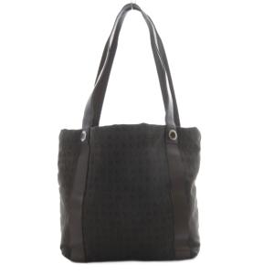 ロゴマニア キャンバス トートバッグ ショルダーバッグ ダークブラウン /YO25