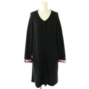 ファッション FASHION ツイードカーディガン ロング 42 ブラック /DF OS