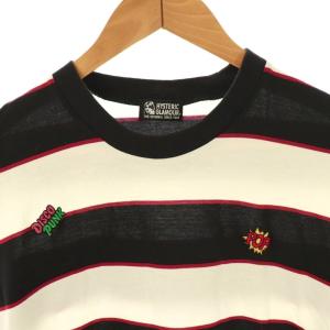 HYSTERIC GLAMOUR LOGO SCRATCH刺繍 Tシャツ カットソー F ブラック ホワイト レッド マルチカラー /DO