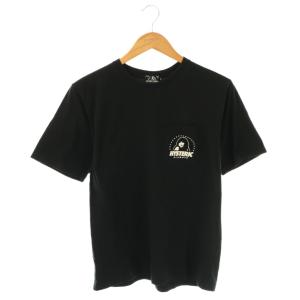 STAR CIRCLE WOMAN ポケット付Tシャツ カットソー M ブラック アイボリー /DO OS