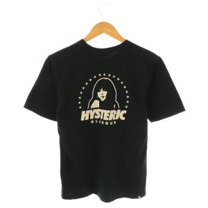 HYSTERIC GLAMOUR STAR CIRCLE WOMAN ポケット付Tシャツ カットソー M ブラック アイボリー /DO OS