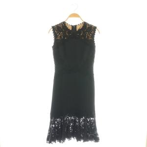 スリーブレスエンブロイダリーレースドレス ワンピース XXS 黒 ブラック /AB OS