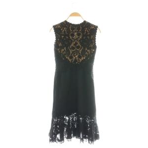 TADASHI SHOJI スリーブレスエンブロイダリーレースドレス ワンピース XXS 黒 ブラック /AB OS