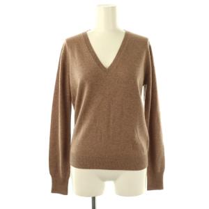 カシミヤVネック ニット セーター プルオーバー 42 ブラウン /CX OS