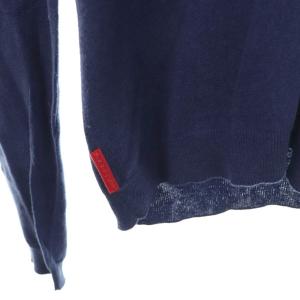 PRADA コットン カシミヤ混 Vネック ニット セーター 42 ネイビー /ES OS