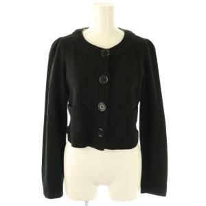 ノーカラージャケット ショート丈 38 黒 ブラック /AG OS