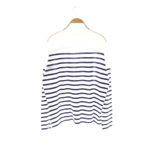 MUSE de Deuxieme Classe FF grace クルーネック プルオーバー ニット カットソー ボーダー 長袖 ホワイト ネイビー /HK