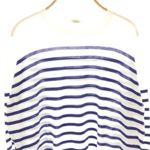 MUSE de Deuxieme Classe FF grace クルーネック プルオーバー ニット カットソー ボーダー 長袖 ホワイト ネイビー /HK