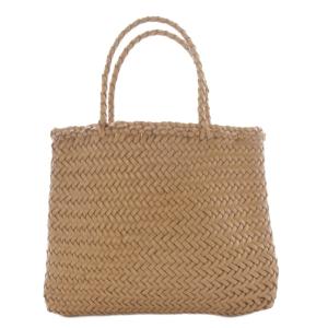 DRAGON トートバッグ ハンドバッグ 編み込み レザー ブラウン /YO11