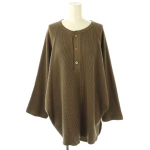 アパルトモン別注 サーマル ヘンリーネックカットソー プルオーバー カーキ /DF OS