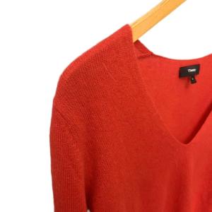 Theory CASHMERE ADRIANNA RL カシミヤ Vネック ニット セーター S オレンジ FY