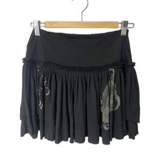 ミニスカート スカート プリント F ブラックFY