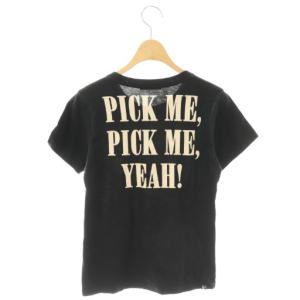 HYSTERIC GLAMOUR Tシャツ カットソー F 黒 ブラック ベージュ プリント/CX OS