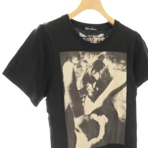 HYSTERIC GLAMOUR Tシャツ カットソー F 黒 ブラック ベージュ プリント/CX OS