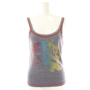 タンクトップ ノースリーブカットソー プリント F グレー マルチカラー /CX OS