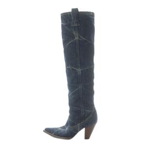 HYSTERIC GLAMOUR デニム ニーハイブーツ M 23cm 23.5cm インディゴブルー 紺 青 /RI OS