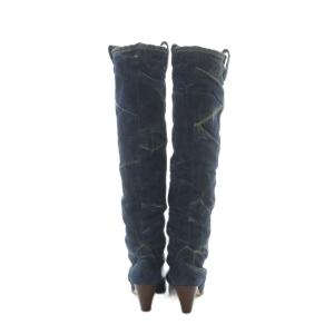 HYSTERIC GLAMOUR デニム ニーハイブーツ M 23cm 23.5cm インディゴブルー 紺 青 /RI OS