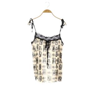 レース スカルキャミソール シアー F ベージュ ブラック 黒 総柄 /CX OS