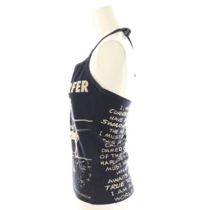 HYSTERIC GLAMOUR ホルダーネック カットソー プリント F ネイビー ベージュ /CX OS