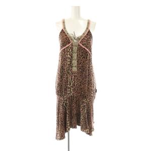 レオパード キャミワンピース F ブラウン ピンク /ES OS
