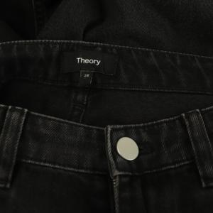 Theory 24SS DRAPE DENIM デニムパンツ ジーンズ ワイド 25 ブラック /MY OS