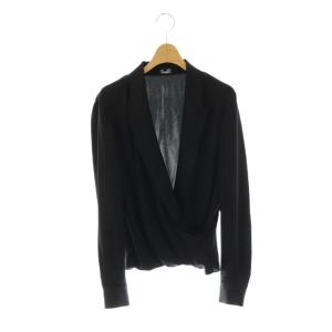 24AW Modern GGT PK Lapel Wrap BL ブラウス シルク プルオーバー S ブラック
