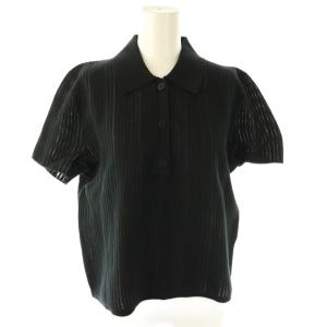 23SS Matte Cotton Cropped Polo C ニットポロシャツ 半袖 S ブラック