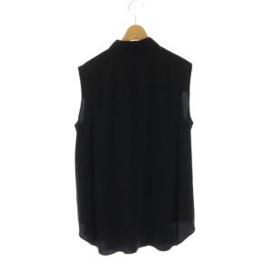 Theory 24SS POWDER CREPE OS SLEEVLESS スリーブレス ブラウス S 黒 ブラック