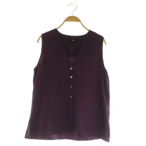 25AW Mod Silk Twill Sl Easy Bd Bl シルクブラウス ノースリーブ Vネック