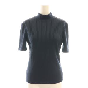 24SS Shine Rib SS Rib Mocknk ニット カットソー プルオーバー 半袖 S ネイビー