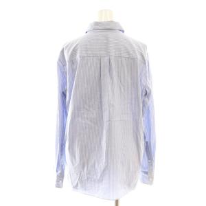 Theory 25SS Striped Straight Shirt シャツ ストライプ 長袖 S ブルー /DF OS