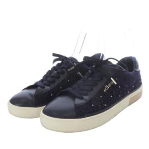 DIANA プラスダイアナ スニーカー ローカット ツイード 24cm ネイビー /YO10